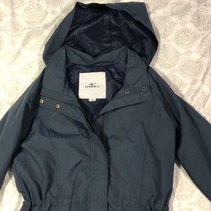 Navy Hooded Raincoat